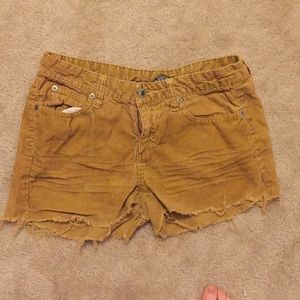 corduroy cut off shorts
